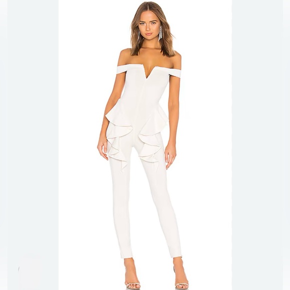 Michael Costello X Revolve Pants - Michael Costello x REVOLVE Ivory Jumpsuit Size Small